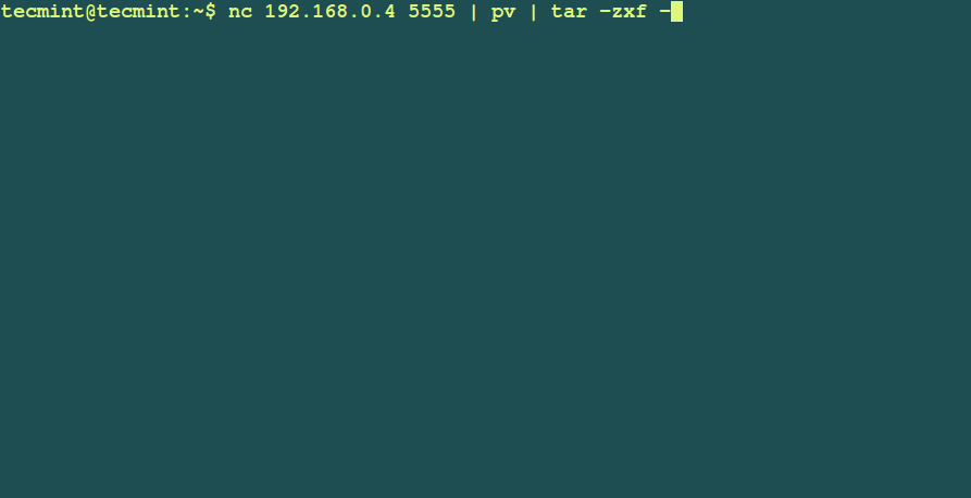 Transfer Data Using nc and pv command