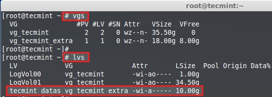 Check LVM Disk Space