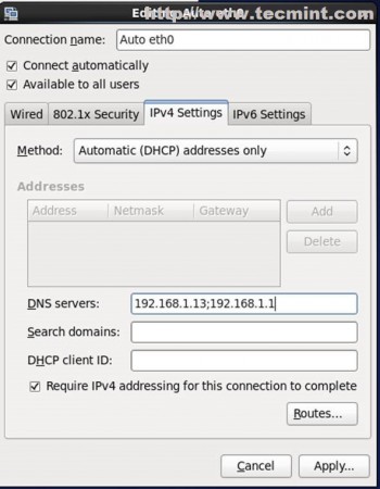 Enter Network Configuration