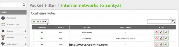 Add New Rules on Firewall