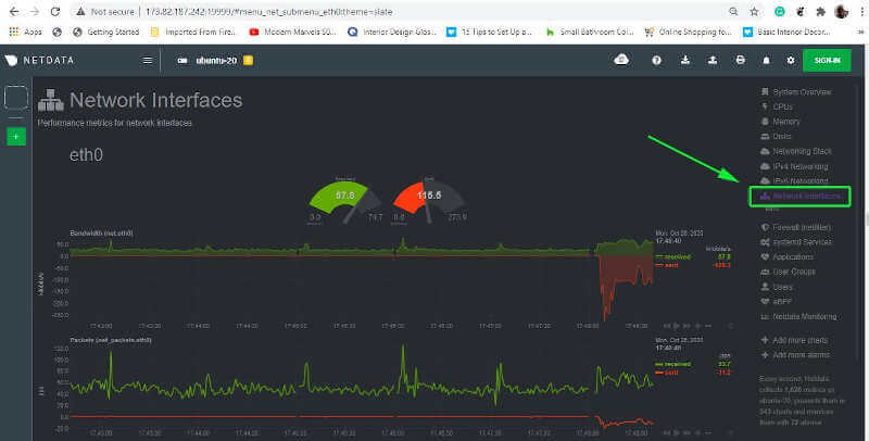 Netdata Check Ubuntu Network Statistics