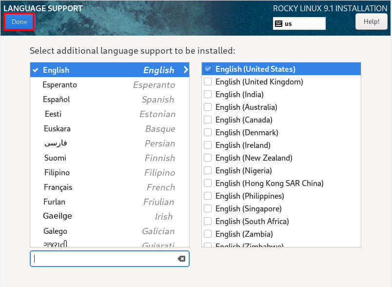 Rocky Linux Language Support