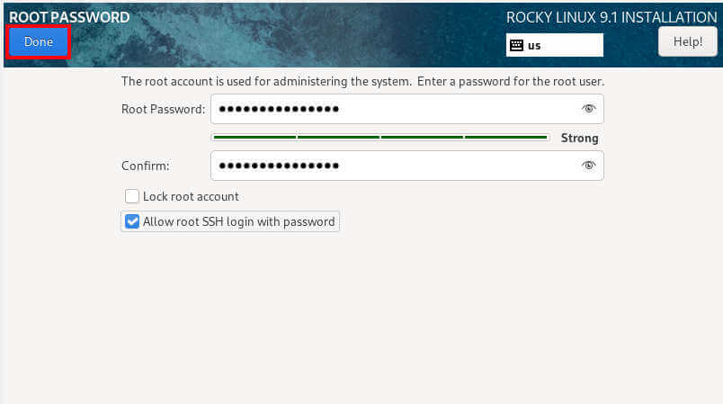 Rocky Linux Root Password