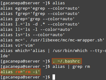 Active Alias in Linux