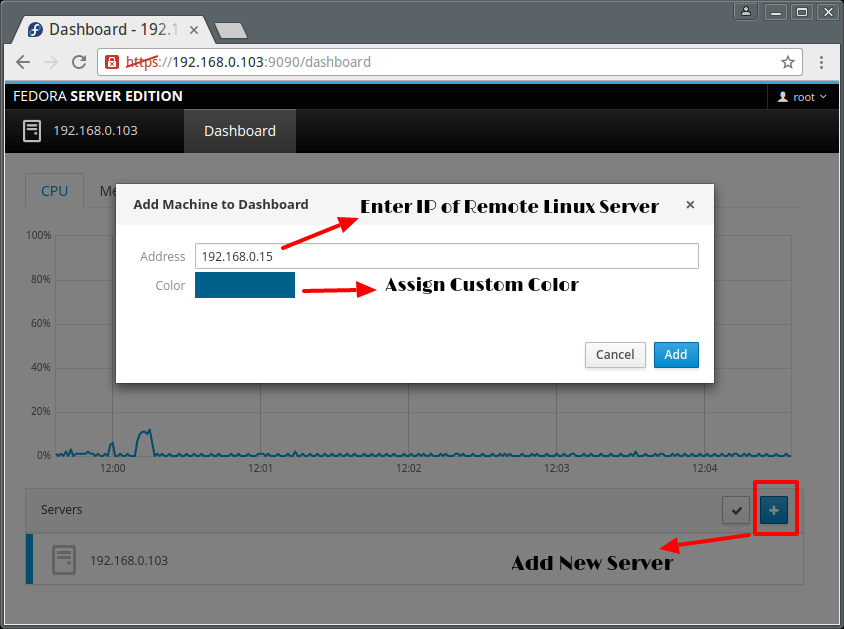 Add Linux Server to Cockpit