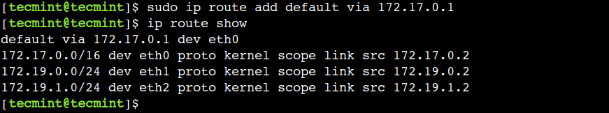 Add Network Gateway in Linux