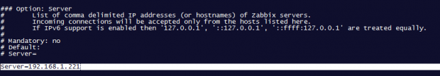 Add Zabbix Server IP Address