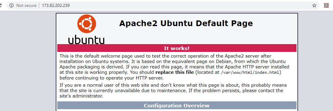 Apache Web Page on Ubuntu 18.04