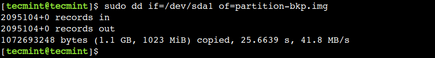 Backup Partition in Linux Using dd Command