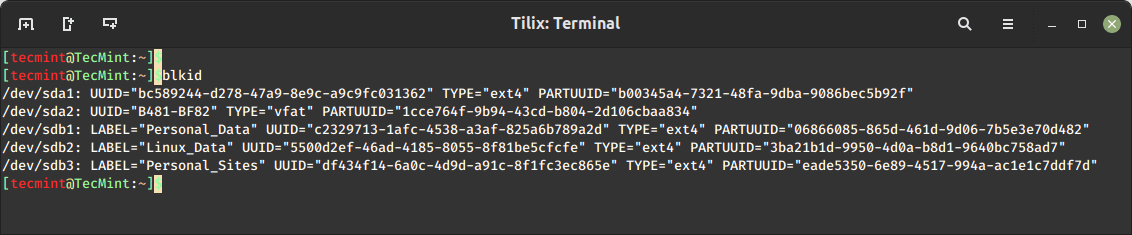 blkid – Print Block Device Attributes