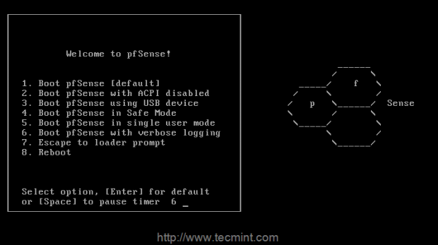 Boot pfSense