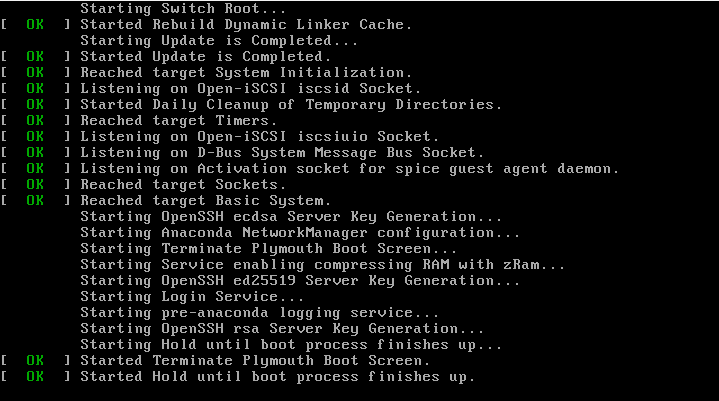 Booting CentOS 8