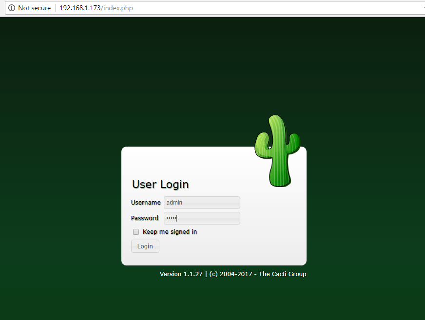 Cacti Admin Login