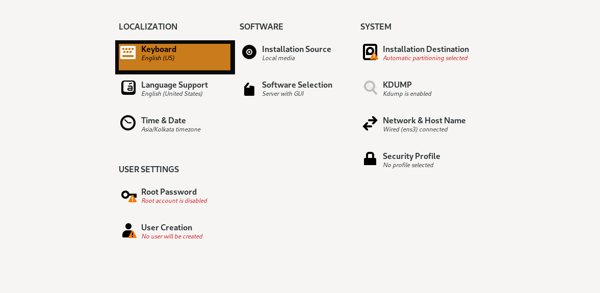 CentOS Stream Keyboard