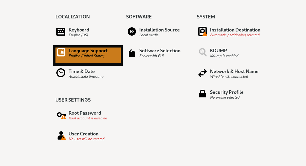 CentOS Stream Language Support