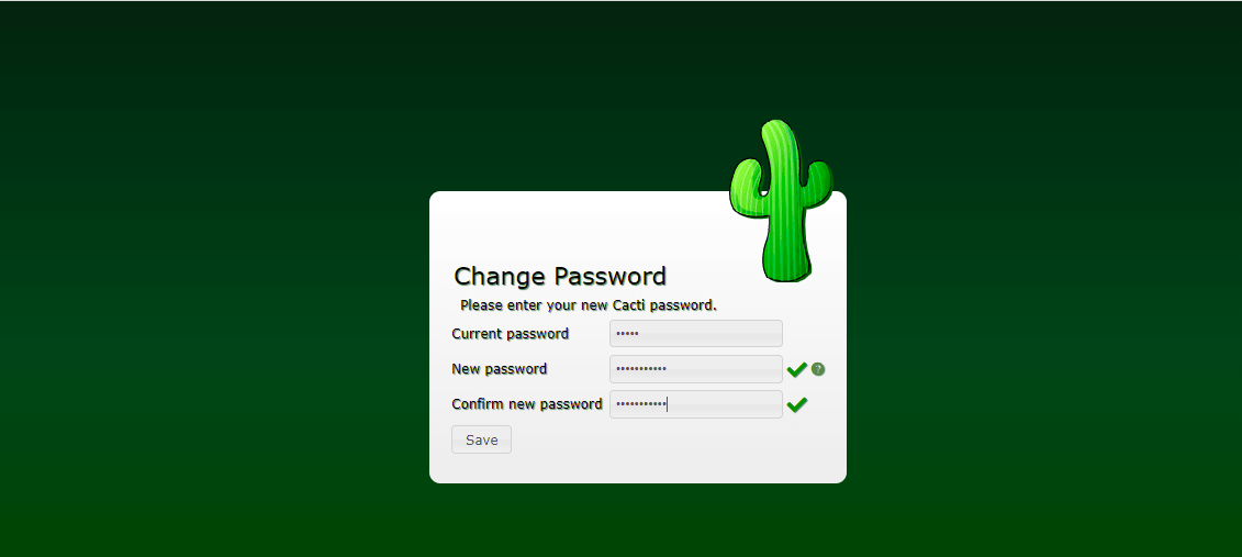 Change Cacti Admin Password