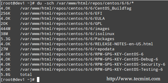 Check CentOS Mirror Size