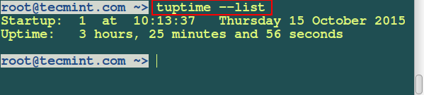 Check Linux Uptime