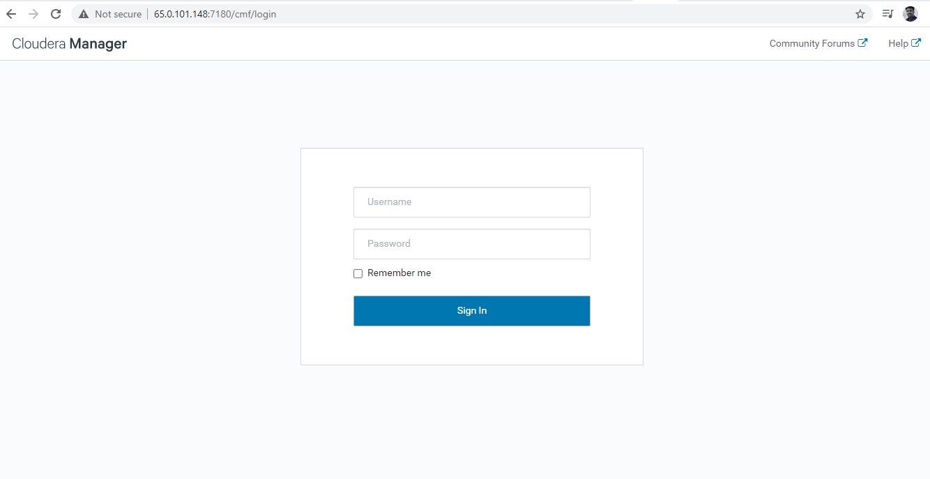 Cloudera Manager Login