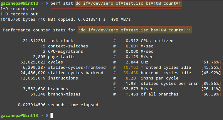 Collects Performance Statistics of Linux Command