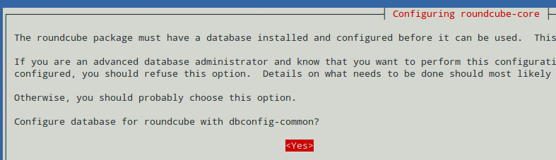 Configure Roundcube Webmail Database