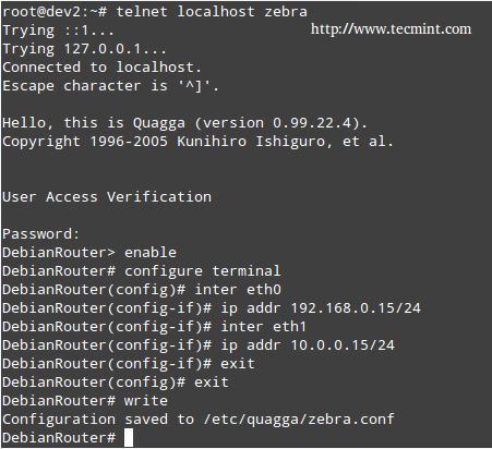 Configure Router in Linux