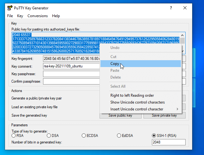 Copy SSH Public Key