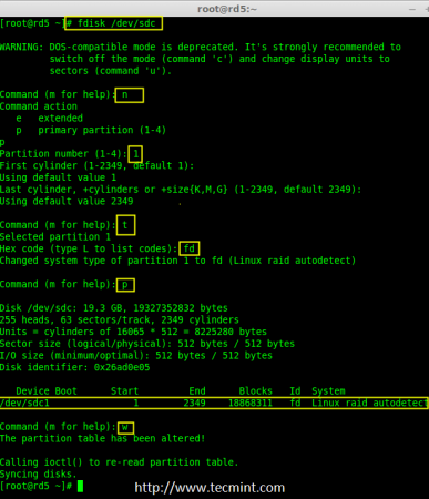 Create sdc Partition