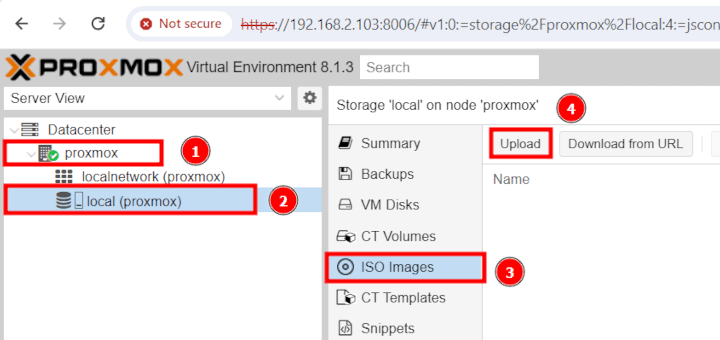 Create VM on Proxmox