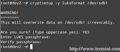 Creating an Encrypted Partition