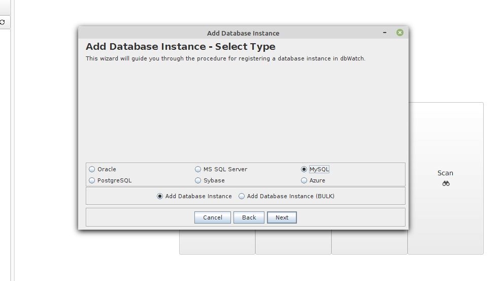 dbWatch Add MySQL Database