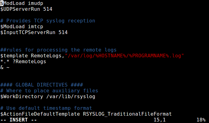 Define Ruleset for Rsyslog-Logging