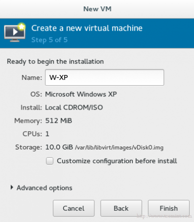 Enter Name of Virtual Machine