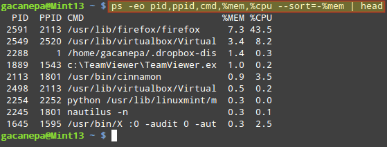 Find Top Processes By RAM and CPU Usage