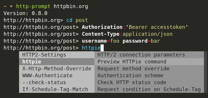 HTTP Prompt - Command Line HTTP Client for Linux