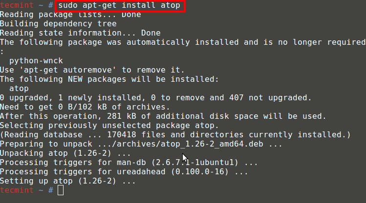 Install Atop Under Debian Systems