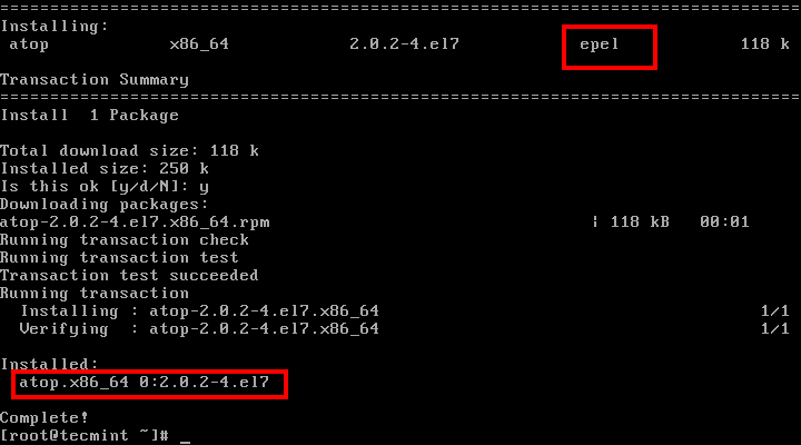 Install Atop Using Epel Repo