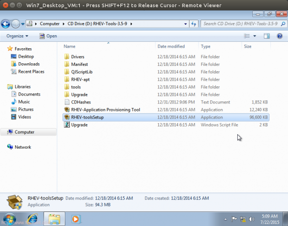Install RHEV Tools on Windows