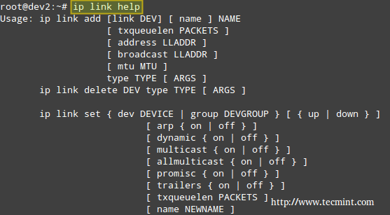 IP Command Help