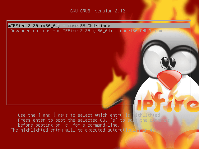 IPFire Boot Menu