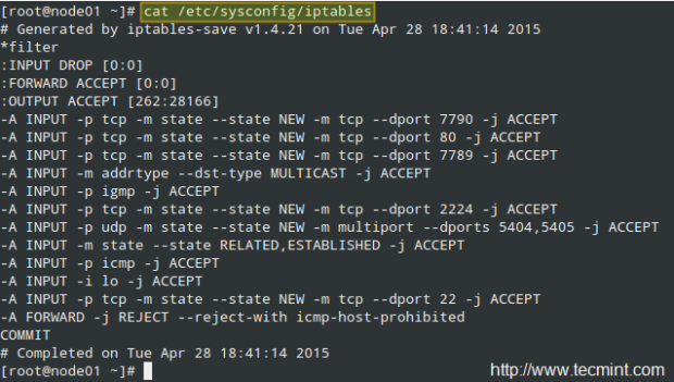 Iptables Firewall Configuration