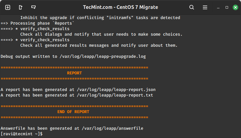 Leapp Pre-Upgrade Checks