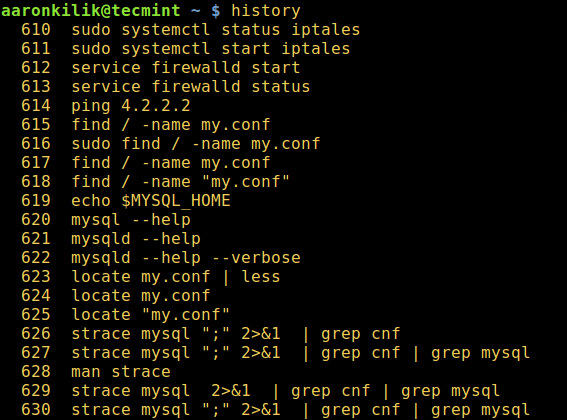 Linux History Command