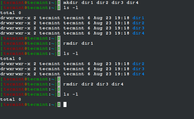 Linux rmdir Command Usage