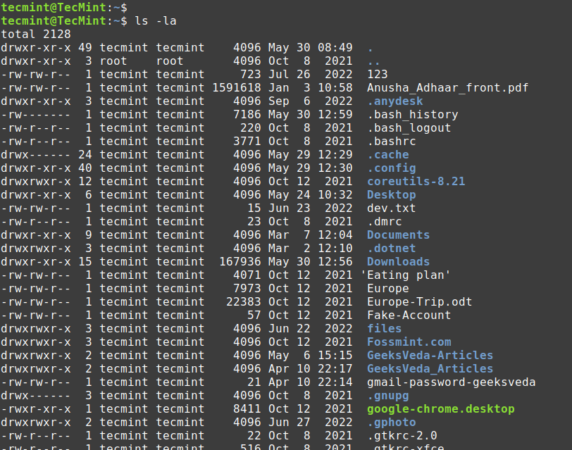 List All Files in Linux