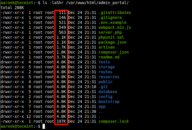 List All Files Sort By Sizes in Reverse Order