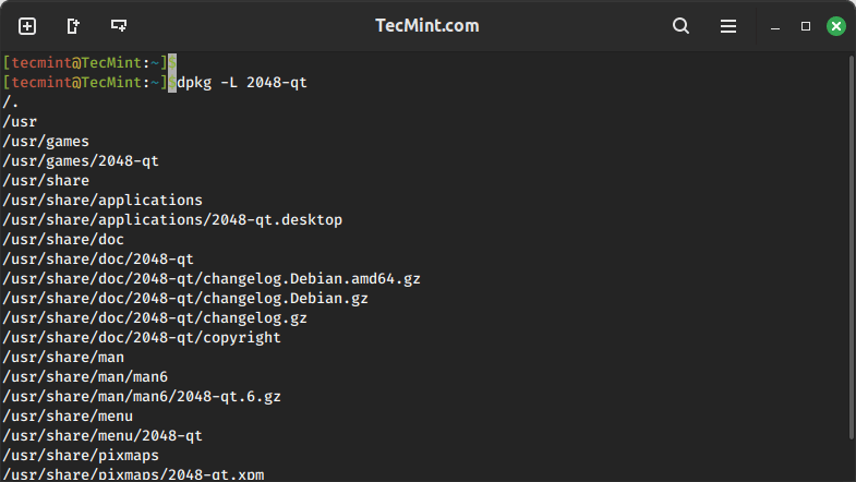 List Files Installed by Deb Package