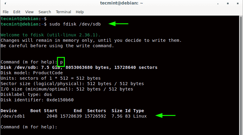 List New Partition Info in Linux