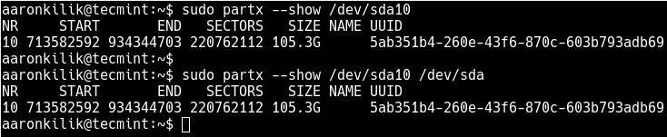 List Partition on a Disk