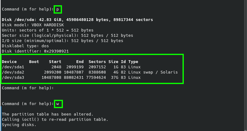 List Partition Table